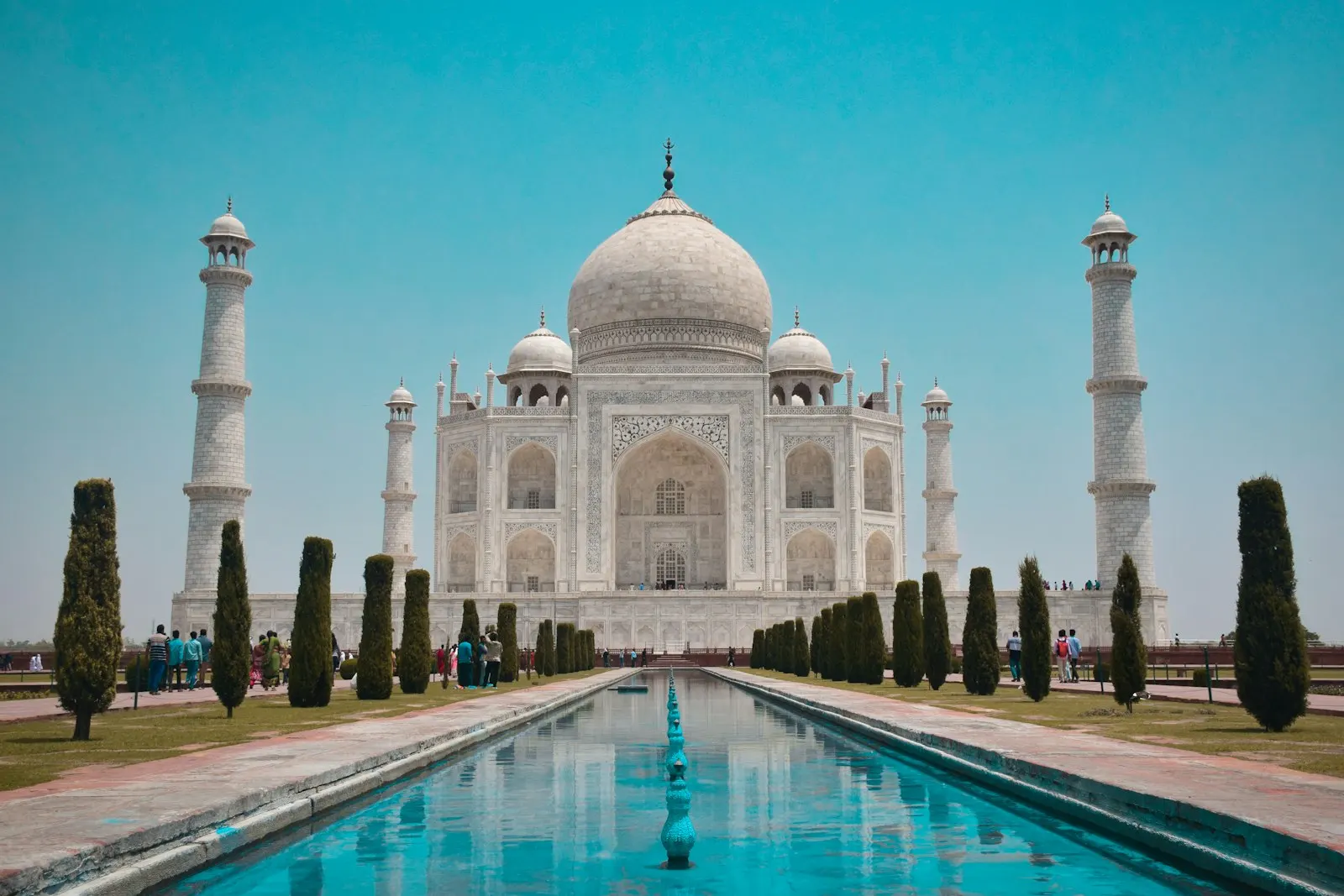 Taj Mahal reflected at dawn