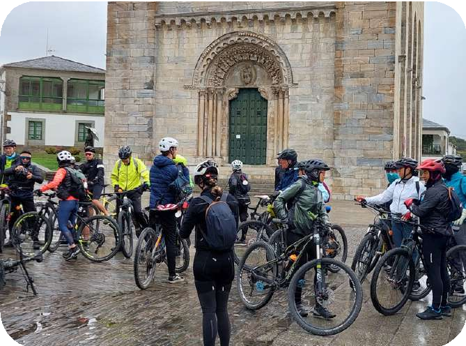 Cycling path through Galician landscapes
